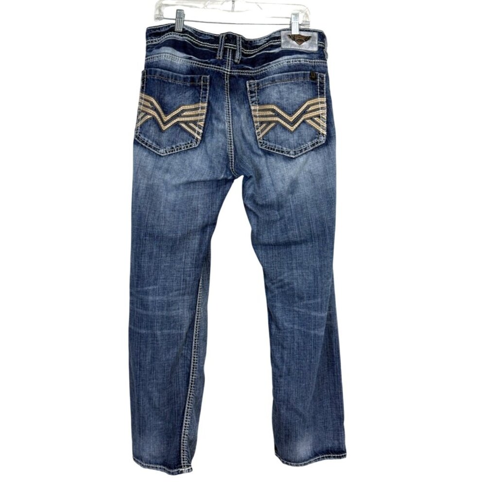 Buffalo David Bitton Mens Size 34x30 Jeans Dominik Straight Blue - Picture 2 of 9
